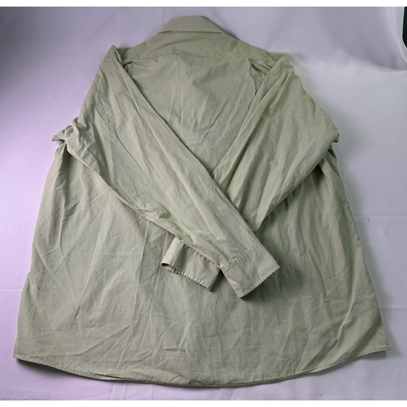 Brooks Brothers Button Down Shirt Mens Size 17 Green Gingham Check Long Sleeve - Picture 7 of 9